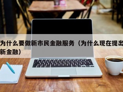 为什么要做新市民金融服务（为什么现在提出新金融）